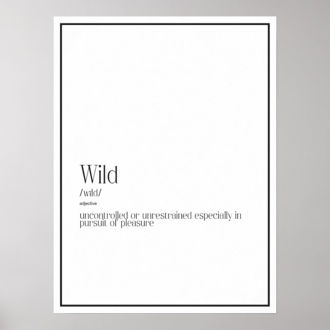 Poster Wild Definition (Devant)