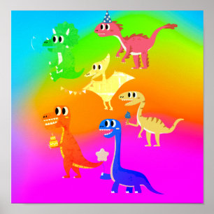 Poster wild dinosaurs 