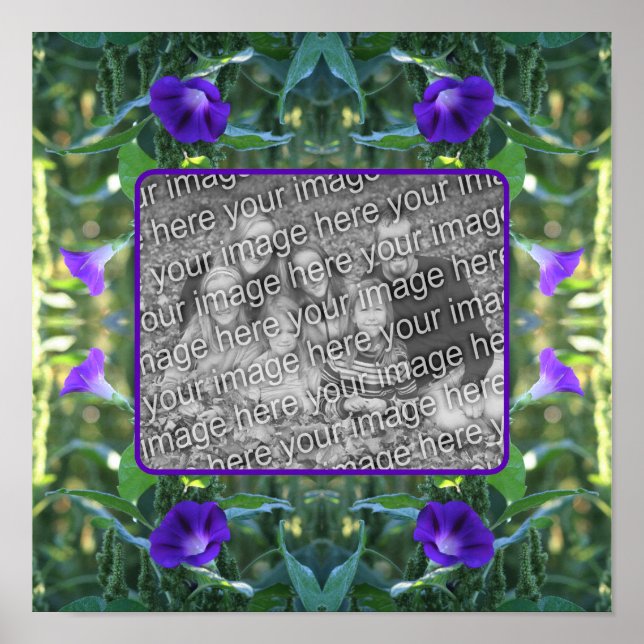 Poster Wild Morning Glory Flowame Ajouter Votre Photo (Devant)