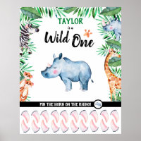 Wild One Game Safari Rhino 1er Anniversaire Jungle