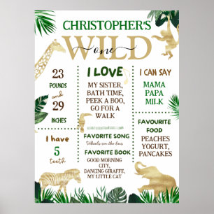 Poster Wild One Safari Thème Anniversaire