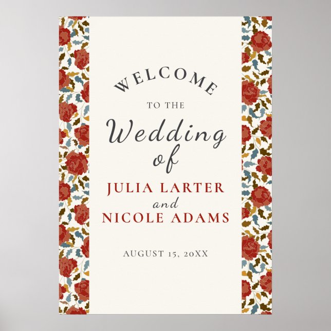 Poster Wild Rose Floral Petals Garden Affair Mariage (Devant)