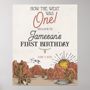 Poster Wild West Rodeo premier anniversaire signe de bien