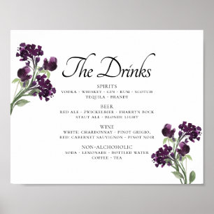 Poster Wildbloom   Menu du bar Fleurs bohémiennes Deep Pu