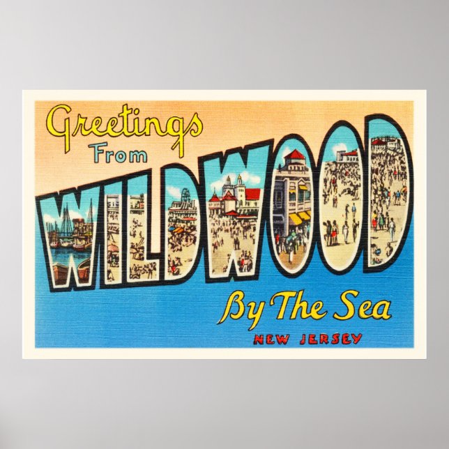 Poster Wildwood by the Sea New Jersey NJ Carte Postale Vi (Devant)