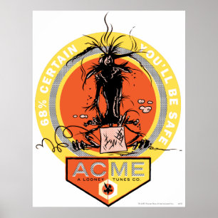 Poster Wile E Coyote Acme - 68% Certain Vous Serez En Séc
