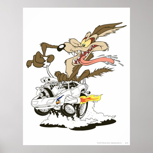 Poster WILE E. COYOTE™ Conducteur Fou (Devant)