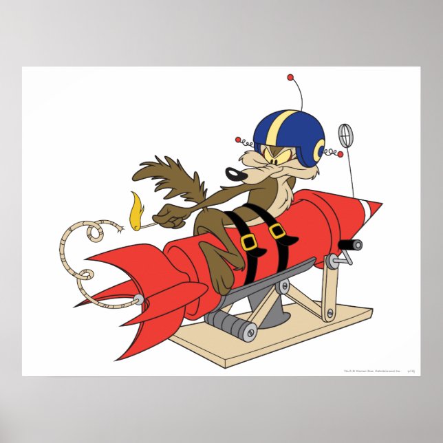 Poster Wile E. Coyote lance Red Rocket (Devant)