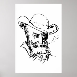 Poster Wilhelm Busch Autoportrait