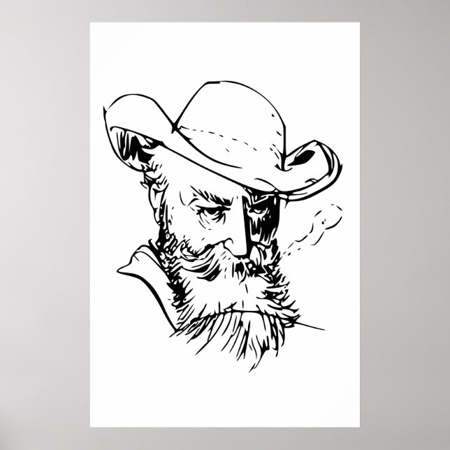 Poster Wilhelm Busch Autoportrait (Devant)