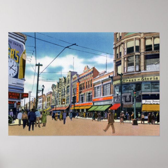 Poster Wilkes Barre Pennsylvania South Main Street (Devant)