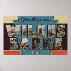 Poster Wilkes-Barre, Pennsylvanie - Scènes de grandes let