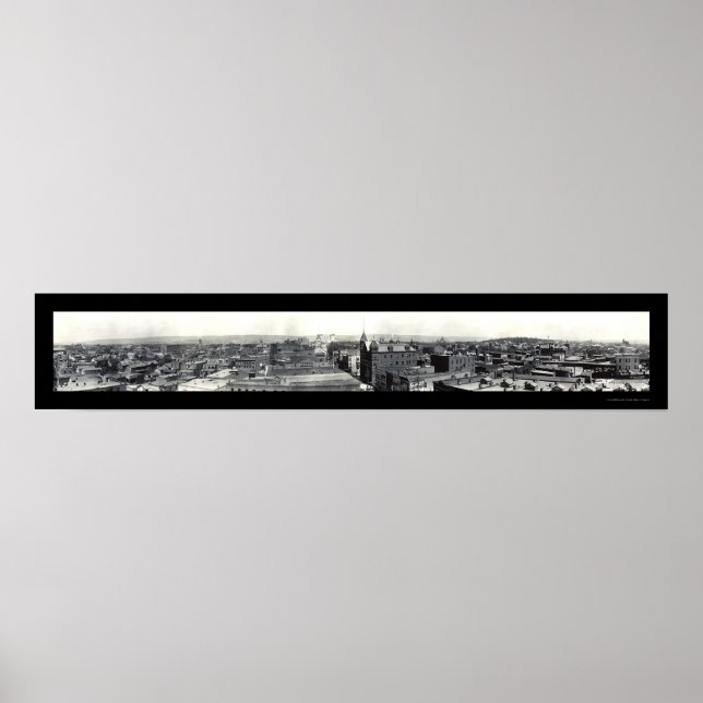 Poster Wilkes-Barre Skyline Photo 1909 (Devant)
