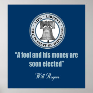 Poster Will Rogers - Un idiot et son argent