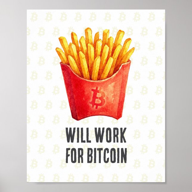 Poster Will Work For Bitcoin (Devant)