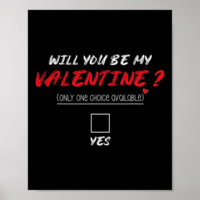Poster Will You Be My Valentine Shirt  (Devant)