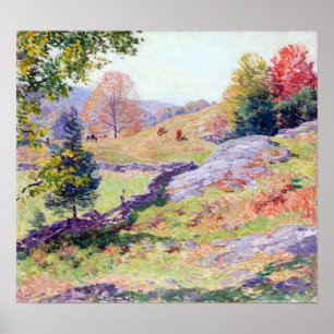 Poster Willard Metcalf Hillside Pastures—September