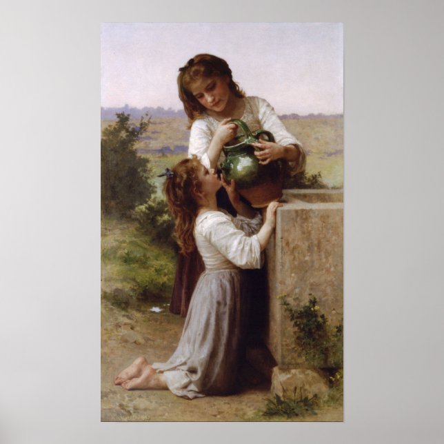 Poster William-Adolphe Bouguereau-At The Fountain Lg (Devant)