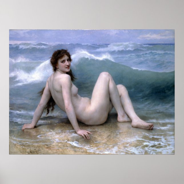 Poster William-Adolphe Bouguereau-La Vague (Devant)