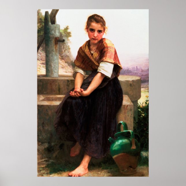 Poster William-Adolphe Bouguereau : Le Pitcher brisé (Devant)