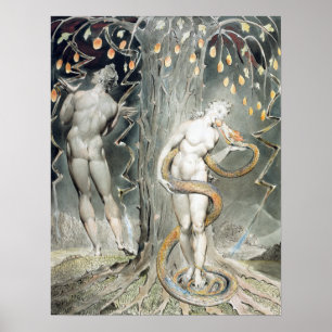 Poster William Blake La tentation et la chute d'Eve