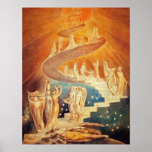 Poster William Blake : L'échelle de Jacob (Devant)