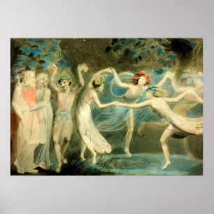 Poster William Blake Oberon, Titania et Puck avec Fairie