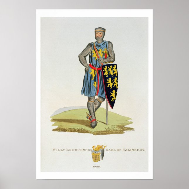 Poster William de Longuespee, 3e comte de Salisbury (d.12 (Devant)