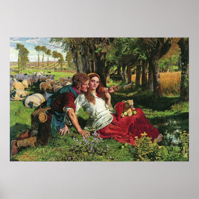 Poster William Holman Hunt Le Berger De Hireling (Devant)