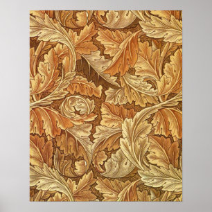 Poster William Morris Acanthus Brun Feuilles d'Automne