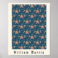 William Morris Art nouveau design floral bleu