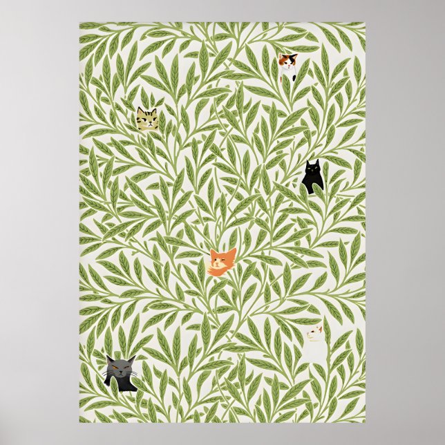 Poster William Morris Cat (Devant)