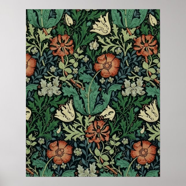 Poster William Morris Compton Floral Art (Devant)