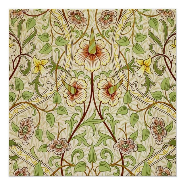 Poster William Morris Daffodil Fond d'écran classique (Devant)