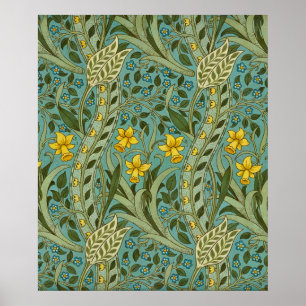 Poster William Morris Daffodil Motif Floral Classique