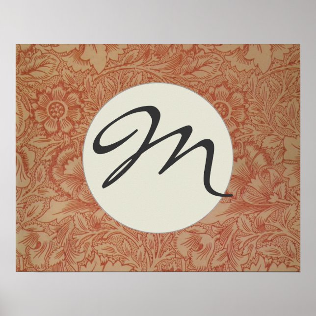 Poster William Morris Fleur de pavot rose Floral (Devant)