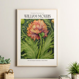 Poster William Morris Fleur sauvage rose Vintage