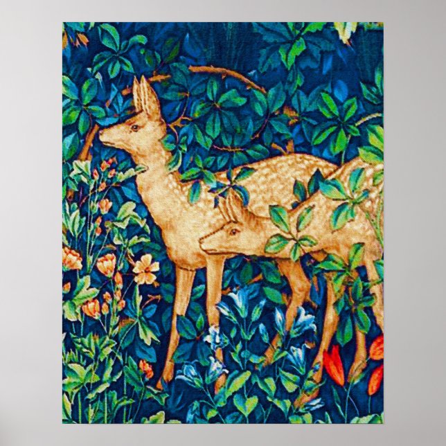 Poster William Morris Forest Deer Tapestry Imprimer (Devant)