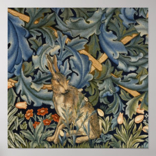 Poster William Morris Forest Rabbit Floral Art
