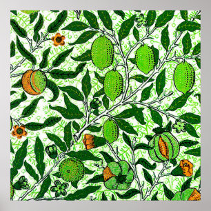Poster William Morris Fruit exotique, Vert citron vert