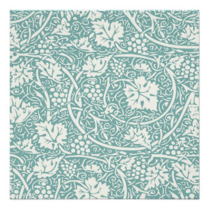 Poster William Morris Grape Motif Turquoise Turquoise