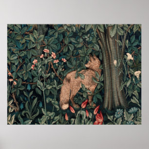 Poster William Morris Greenery Renard Faune 