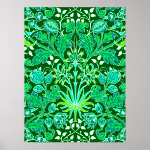 Poster William Morris Hyacinth Imprimer, Emerald Green
