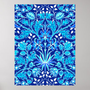 Poster William Morris Hyacinth Imprimer, Navy et Cobalt B