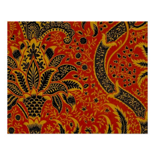 Poster William Morris Inde Floral rouge