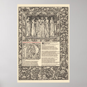 Poster William Morris Kelmscott Press Chaucer Page