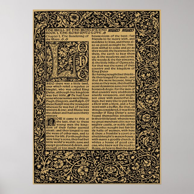 Poster William Morris Kelmscott Press page 1896 (Devant)
