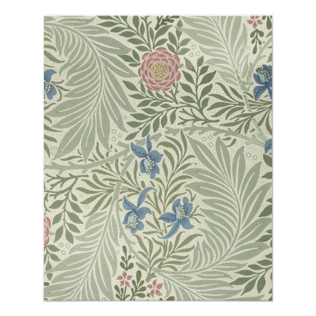 Poster William Morris Larkspur Fond d'écran floral (Devant)