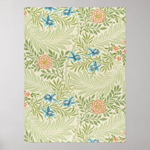 Poster William Morris Larkspur Motif floral