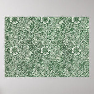 Poster william morris marigold vert fleurs florales wallp